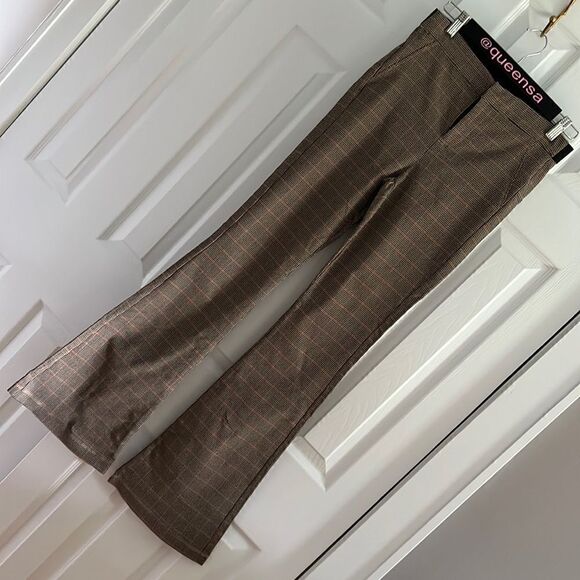 Shinestar Plaid Flare Stretch Pant - Picture 1 of 12
